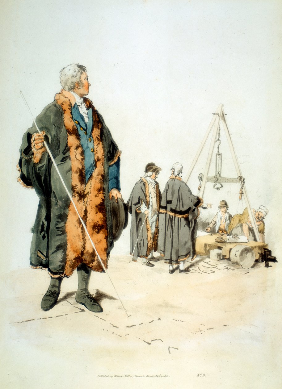 Członek londyńskiego śledztwa Wardmote w oficjalnym stroju, 1808 autorstwa William Henry Pyne