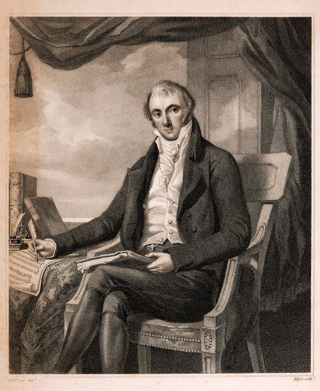 Portret pianisty i kompozytora Josepha Wölfla 1773-1812, 1811. autorstwa William Henry Pyne