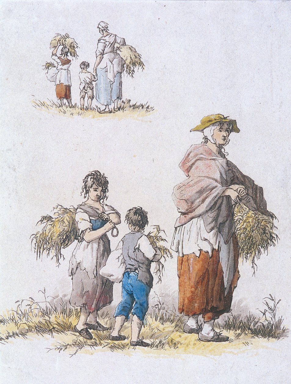 Pokłosie kobiet i dzieci, Postacie Prowincjonalne, 1802 autorstwa William Henry Pyne