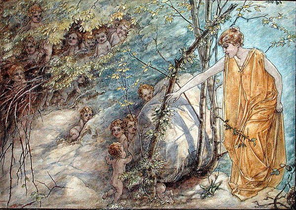 Małe cienie (pióro, tusz i akwarela na papierze) autorstwa William Henry Romaine Walker