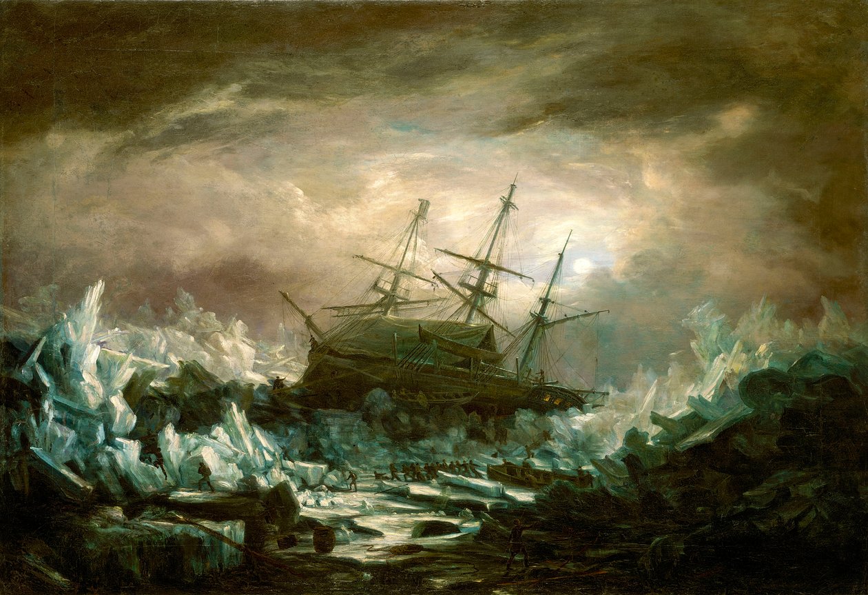 Niebezpieczna pozycja HMS "Terror", kapitan Back, w regionach arktycznych latem 1837 r. autorstwa William Henry Smyth