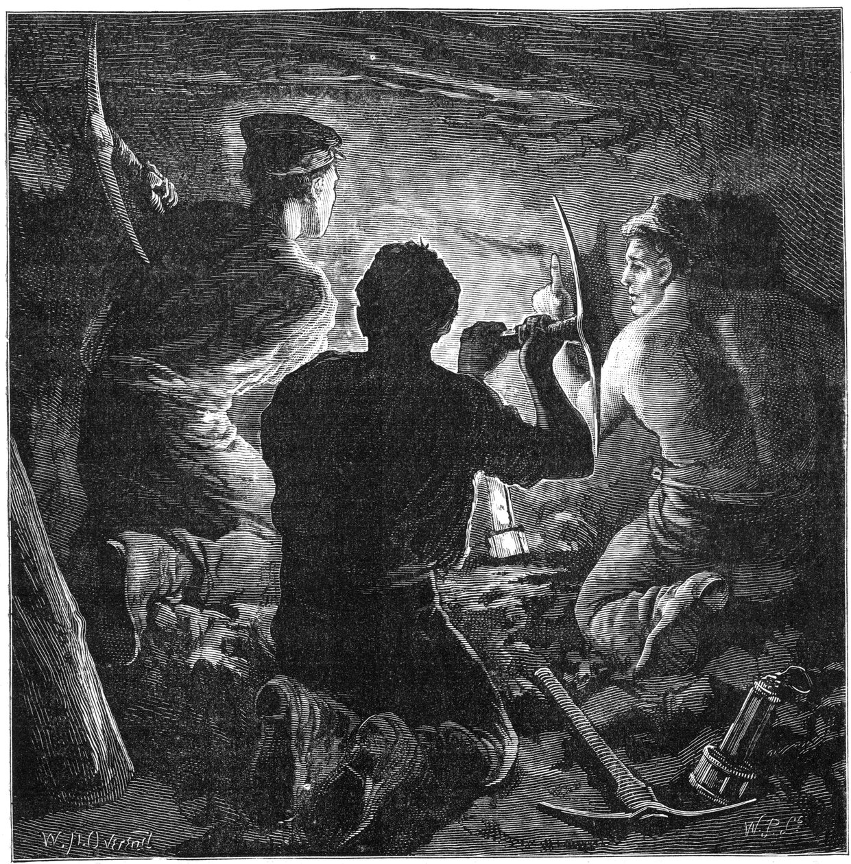 Wypadek w kopalni węgla, Tynewydd Colliery, Południowa Walia, kwiecień 1877 c1885 autorstwa William Heysham Overend