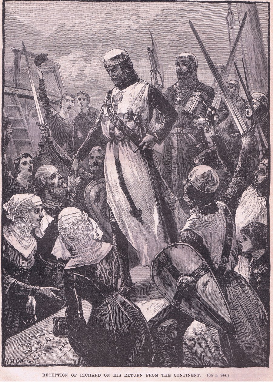 Przyjęcie Ryszarda po jego powrocie z kontynentu 1194 r. autorstwa William Heysham Overend