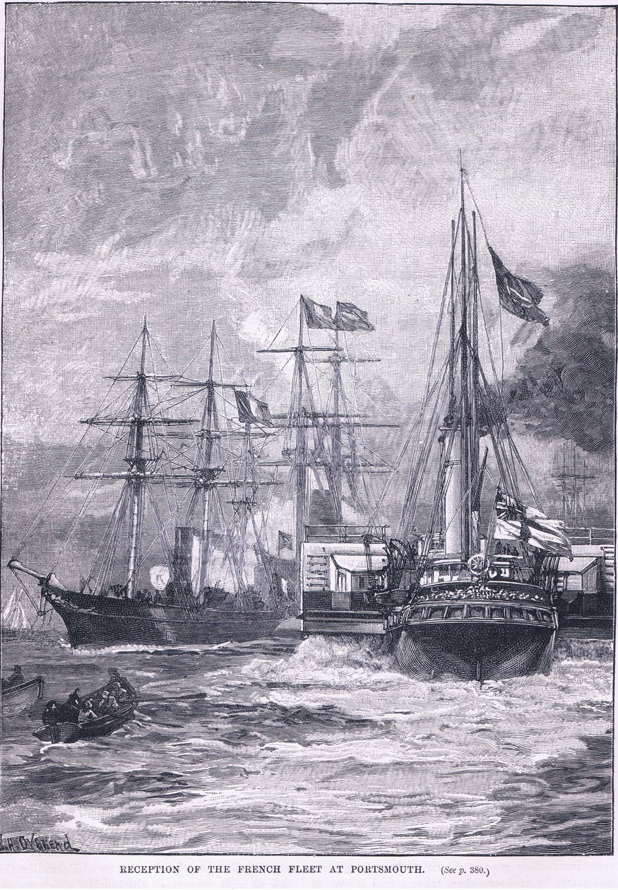 Odbiór francuskiej floty w Portsmouth 1865 AD autorstwa William Heysham Overend