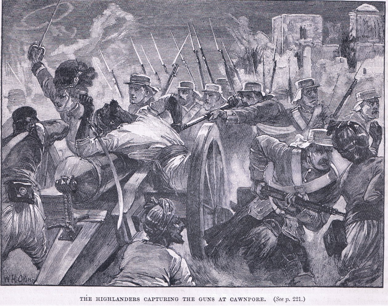 Górale zdobywający Cawnpore 1857 AD autorstwa William Heysham Overend