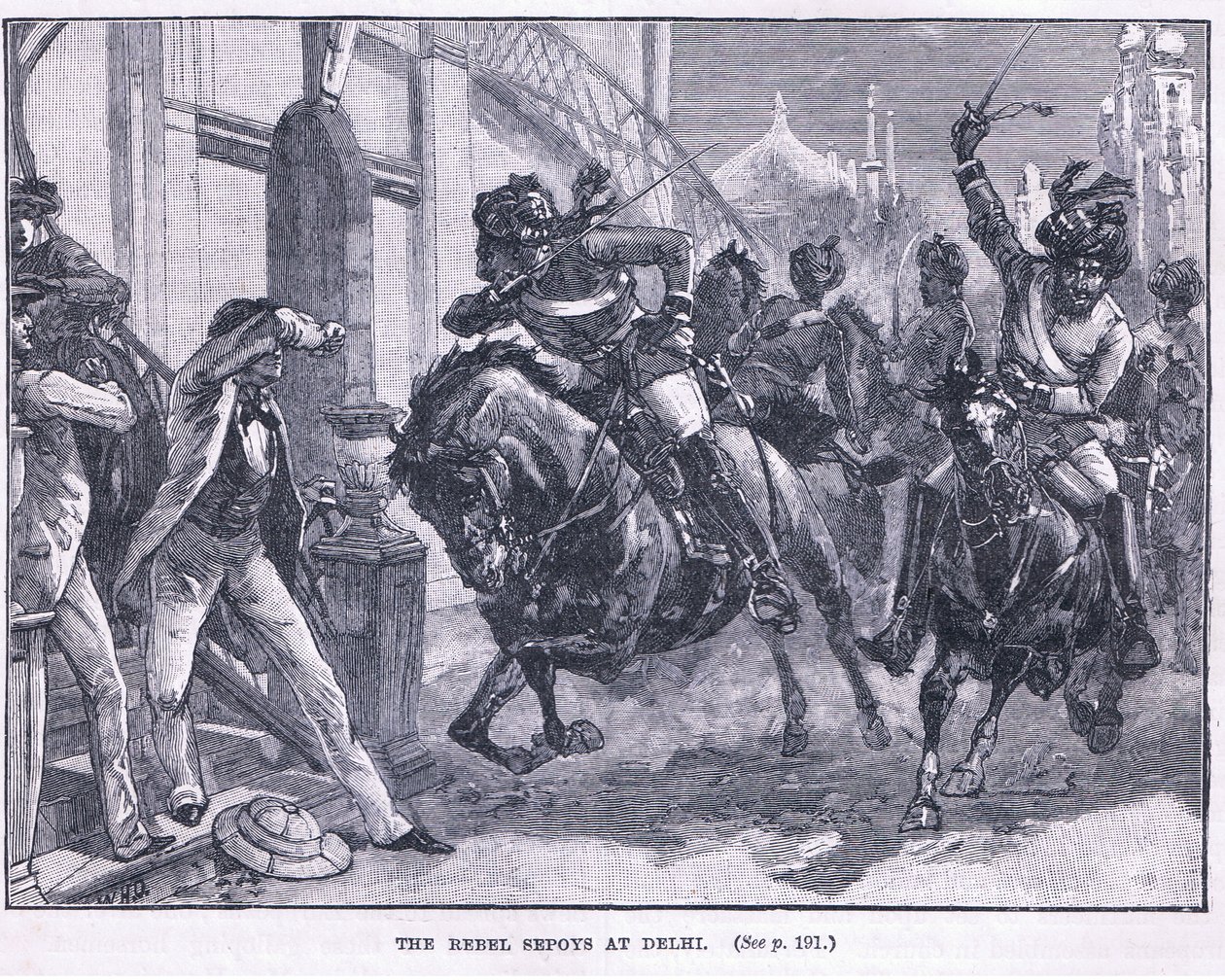 Zbuntowany Sepoys w Delhi 1857 AD autorstwa William Heysham Overend