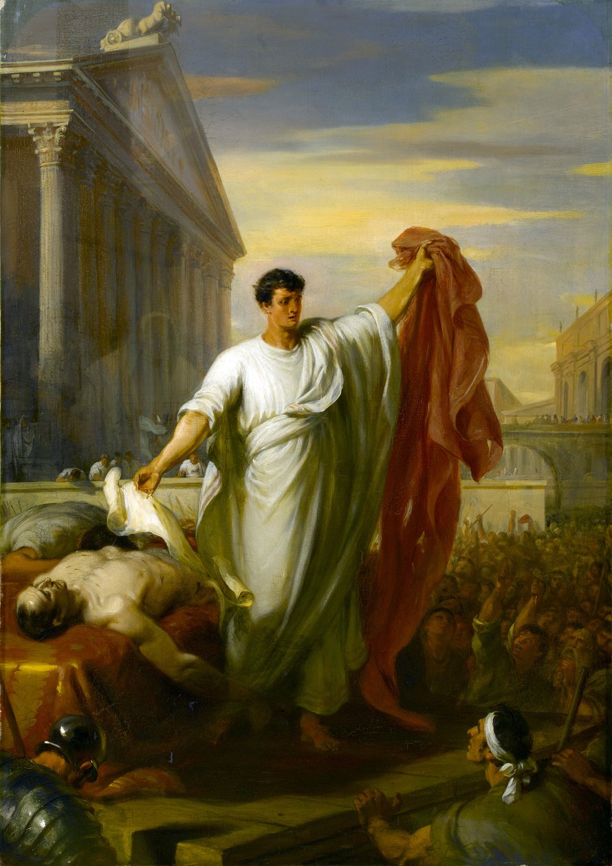 Marc Anthony czytający wolę Cezara autorstwa William Hilton