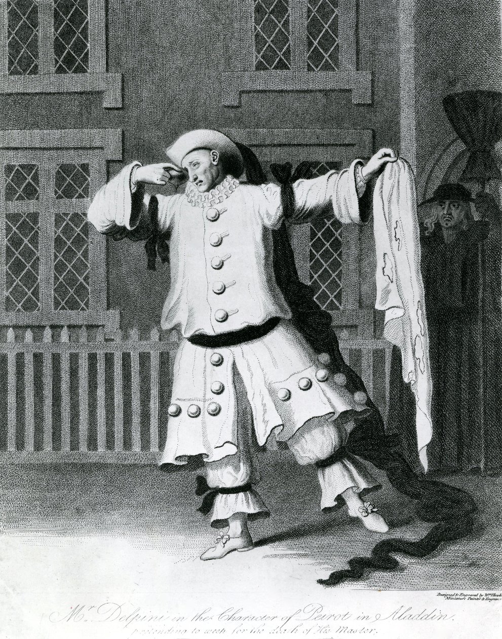 Pan Delphini w postaci Pierota w Aladyna, 1780-1790 autorstwa William Hincks