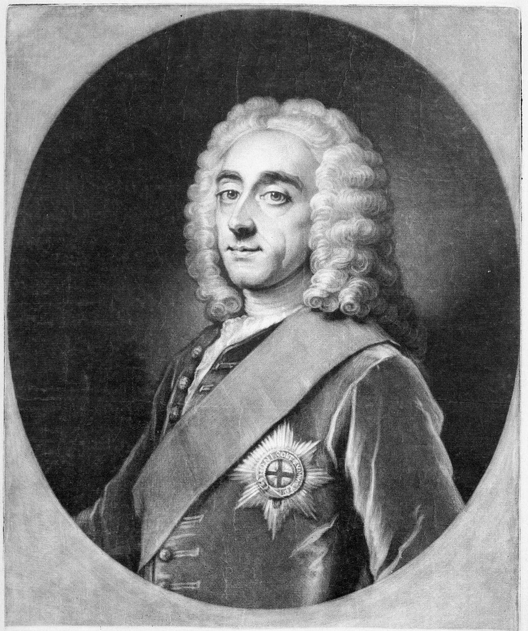 Philip Dormer Stanhope, grawerowane przez Johna Simona autorstwa William Hoare