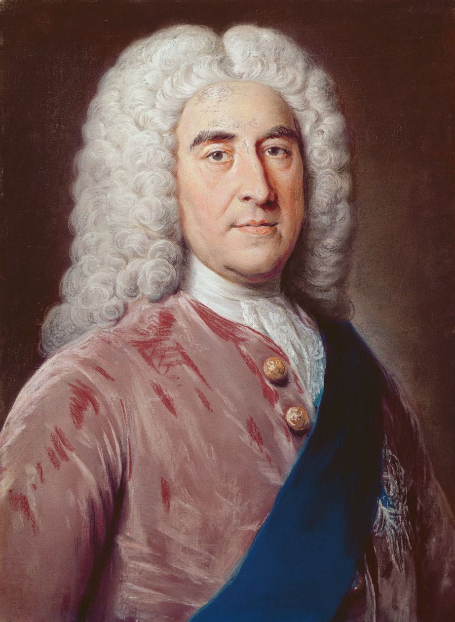 Portret Thomasa Pelhama Hollesa (1693-1768) księcia Newcastle pod Lyme, (pastel na papierze) autorstwa William Hoare
