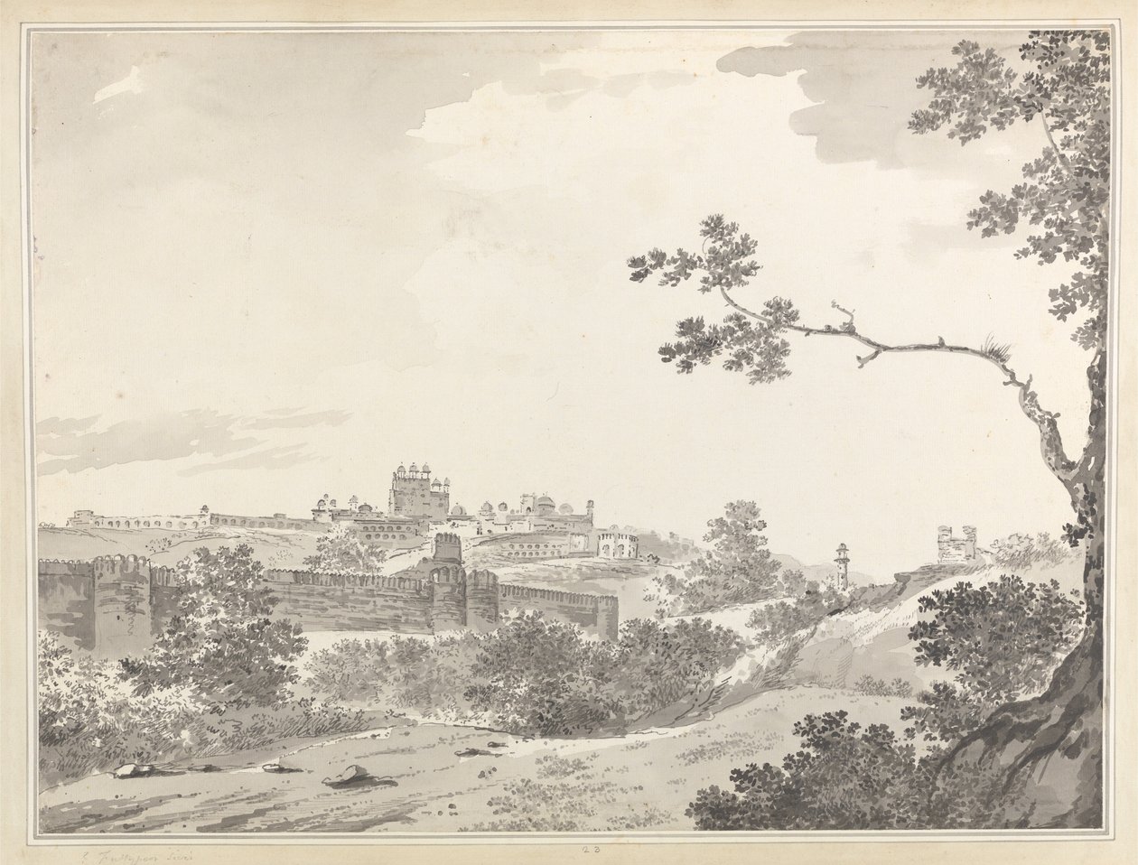 Widok na Fatehpur Sikri autorstwa William Hodges