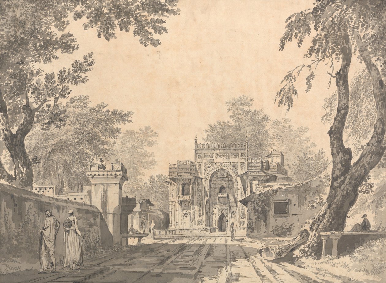Widok na meczet w Chunar Gur [Chunargarh] autorstwa William Hodges