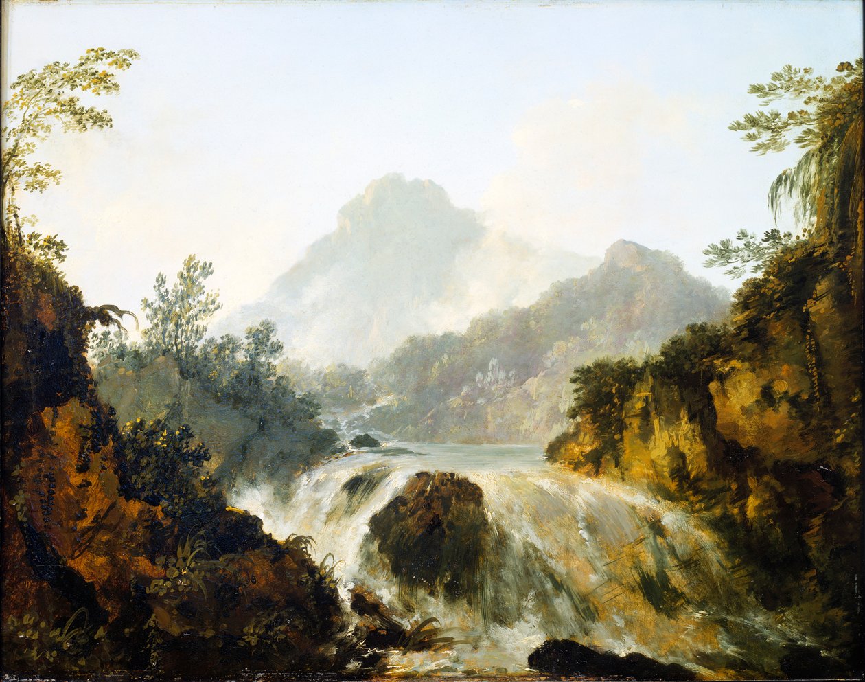 Kaskada w dolinie Tuaruru, Tahiti autorstwa William Hodges