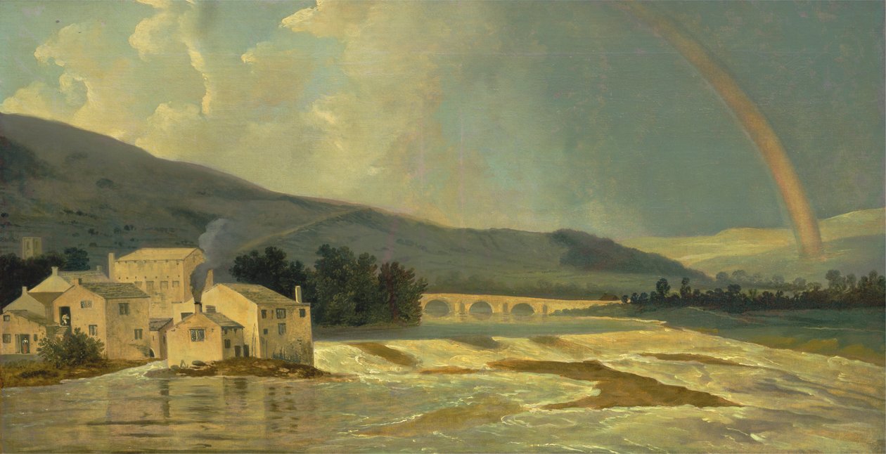 Ponte Otley no rio Wharfe polonês autorstwa William Hodges