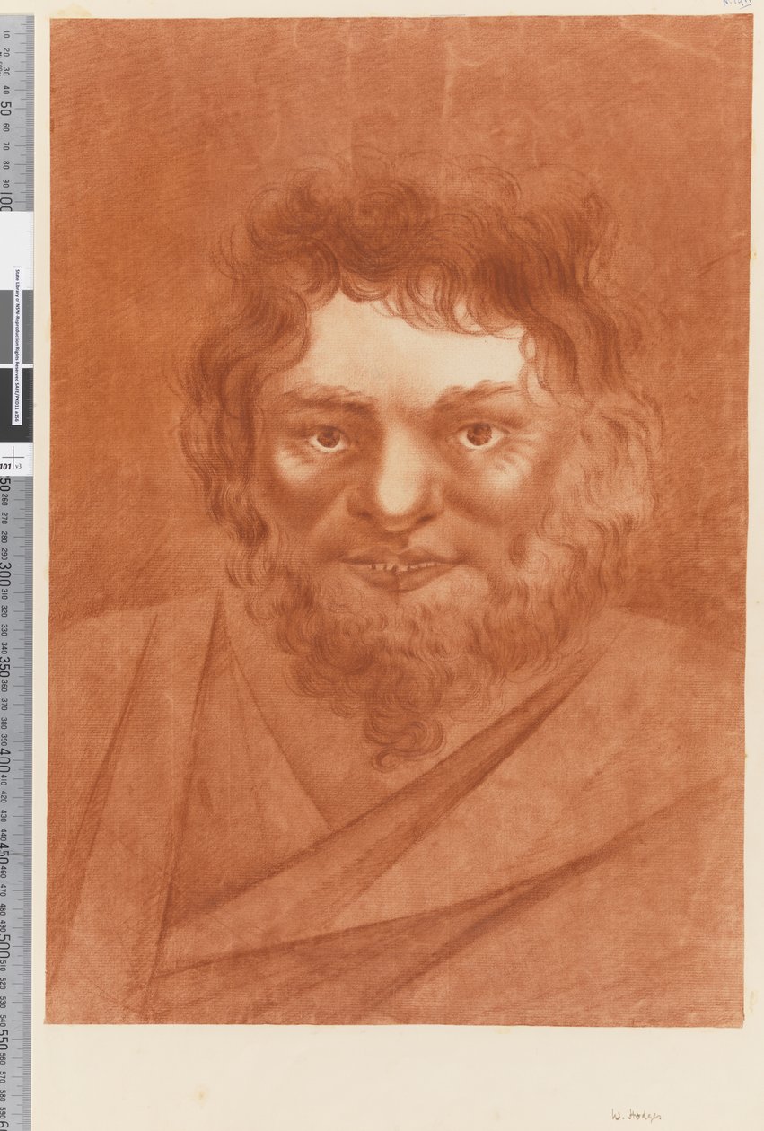 Strona 19a Portret tubylca, 1768-75 (czerwona kreda) autorstwa William Hodges