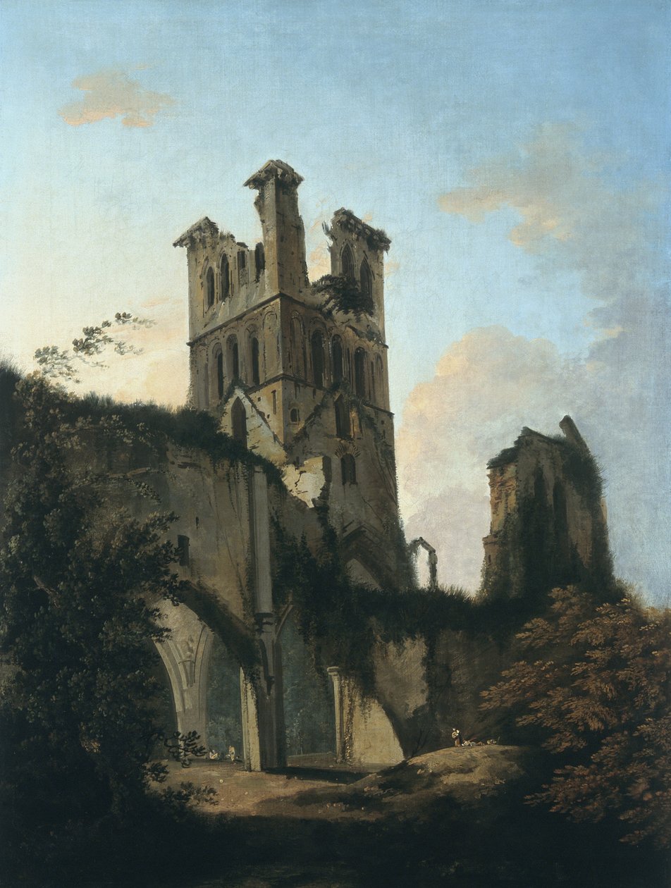 Ruiny opactwa Llanthony (olej na płótnie) autorstwa William Hodges