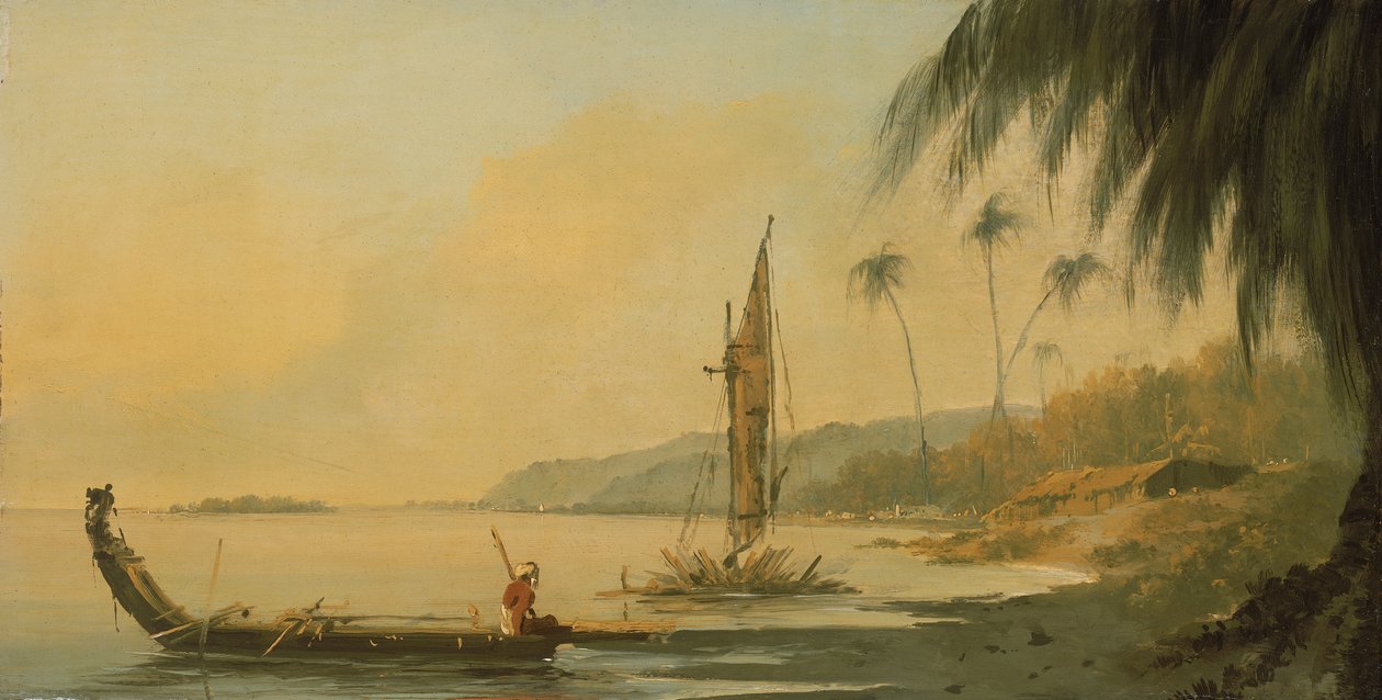 Widok z punktu Venus, wyspa Otaheite (Tahiti) autorstwa William Hodges