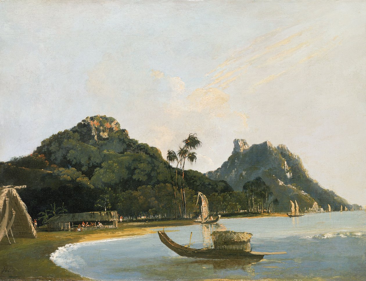 Widok na część portu Owharre [Fare], wyspa Huahine autorstwa William Hodges
