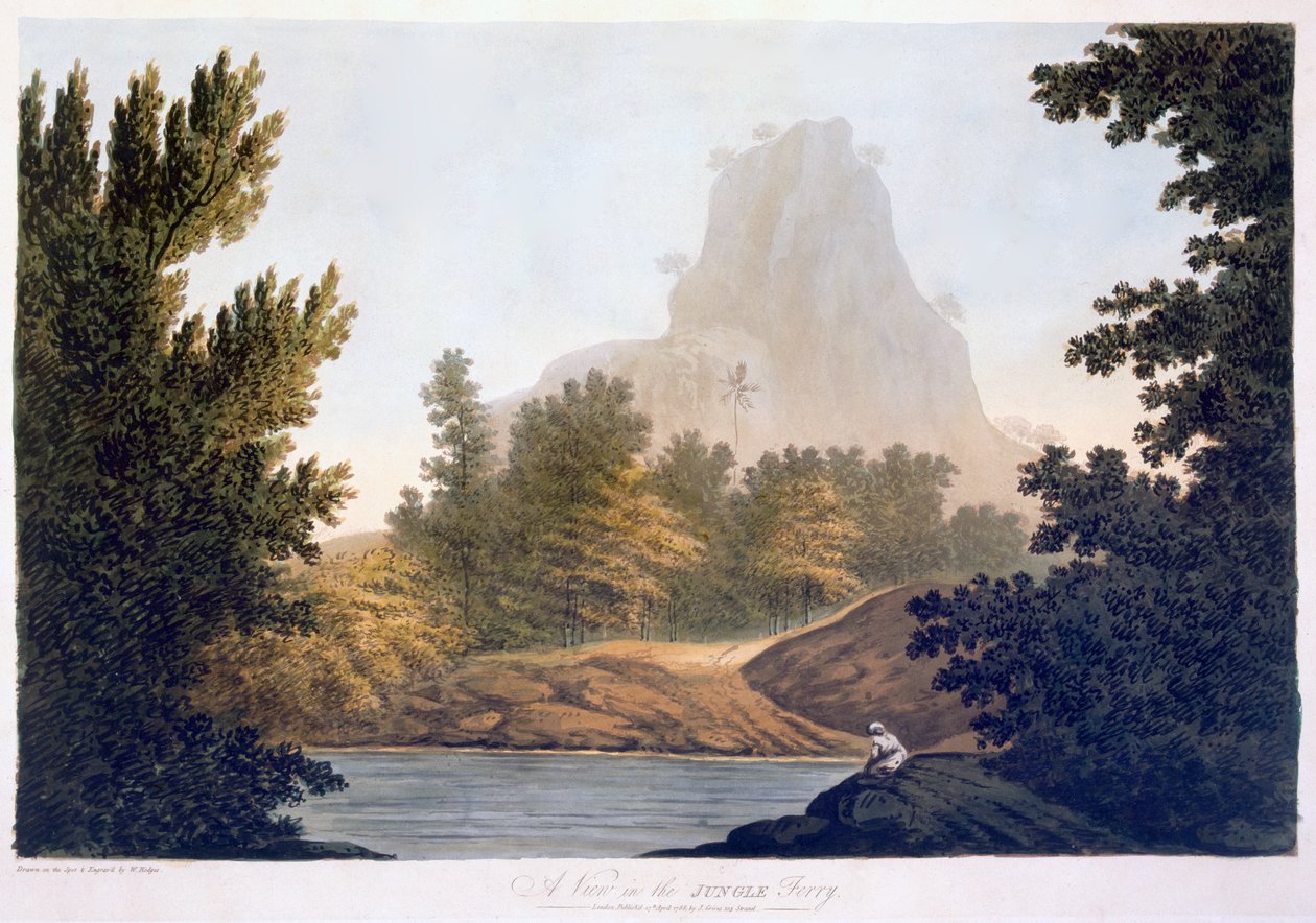 Widok na dżunglę, 1788 (akwatinta) autorstwa William Hodges