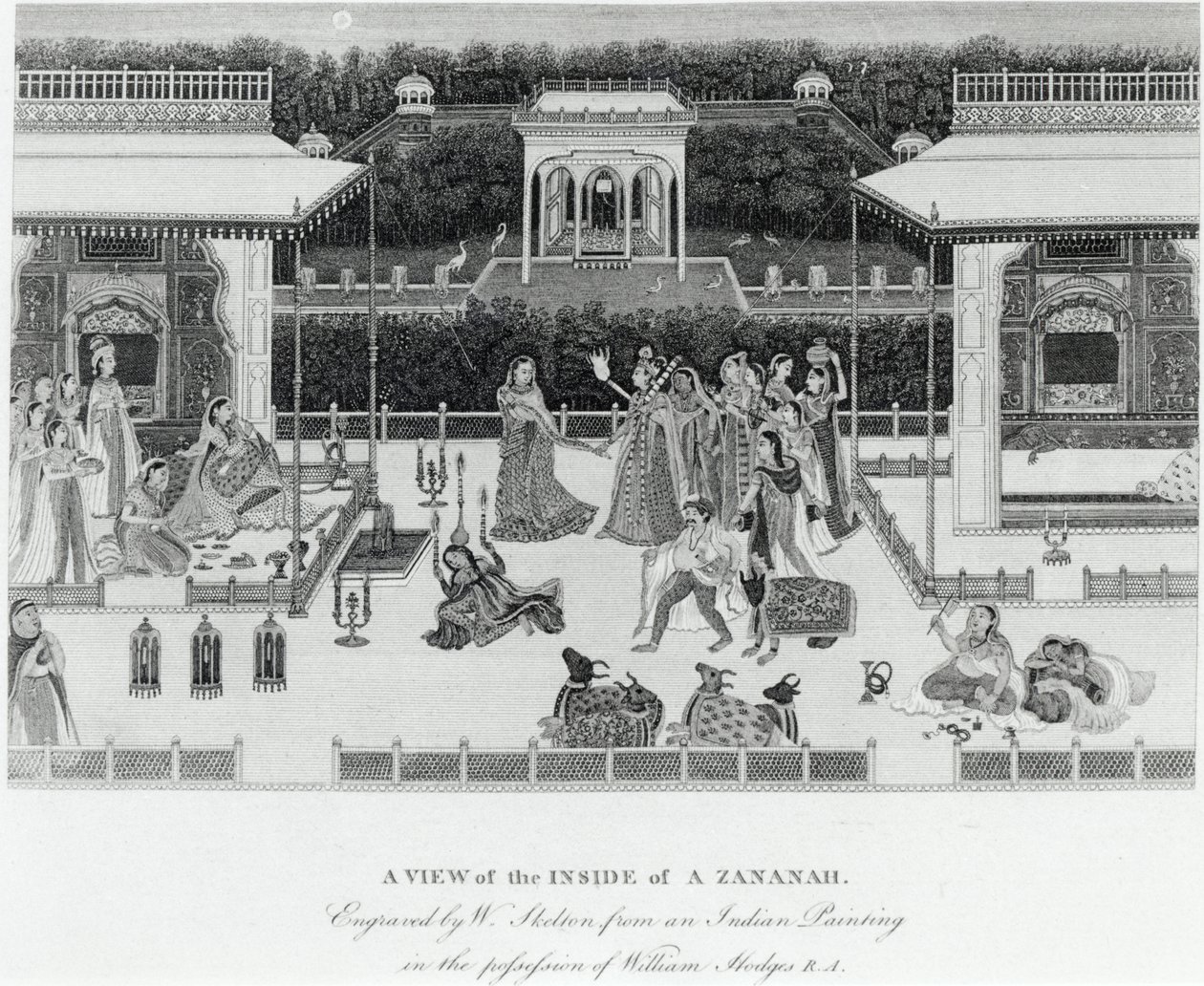 Widok wnętrza Zananah, rytowanego przez Williama Skeltona (1763-1848) autorstwa William Hodges