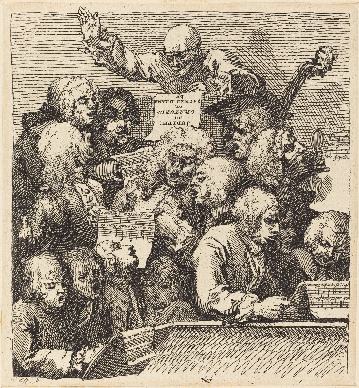 Chór śpiewaków autorstwa William Hogarth