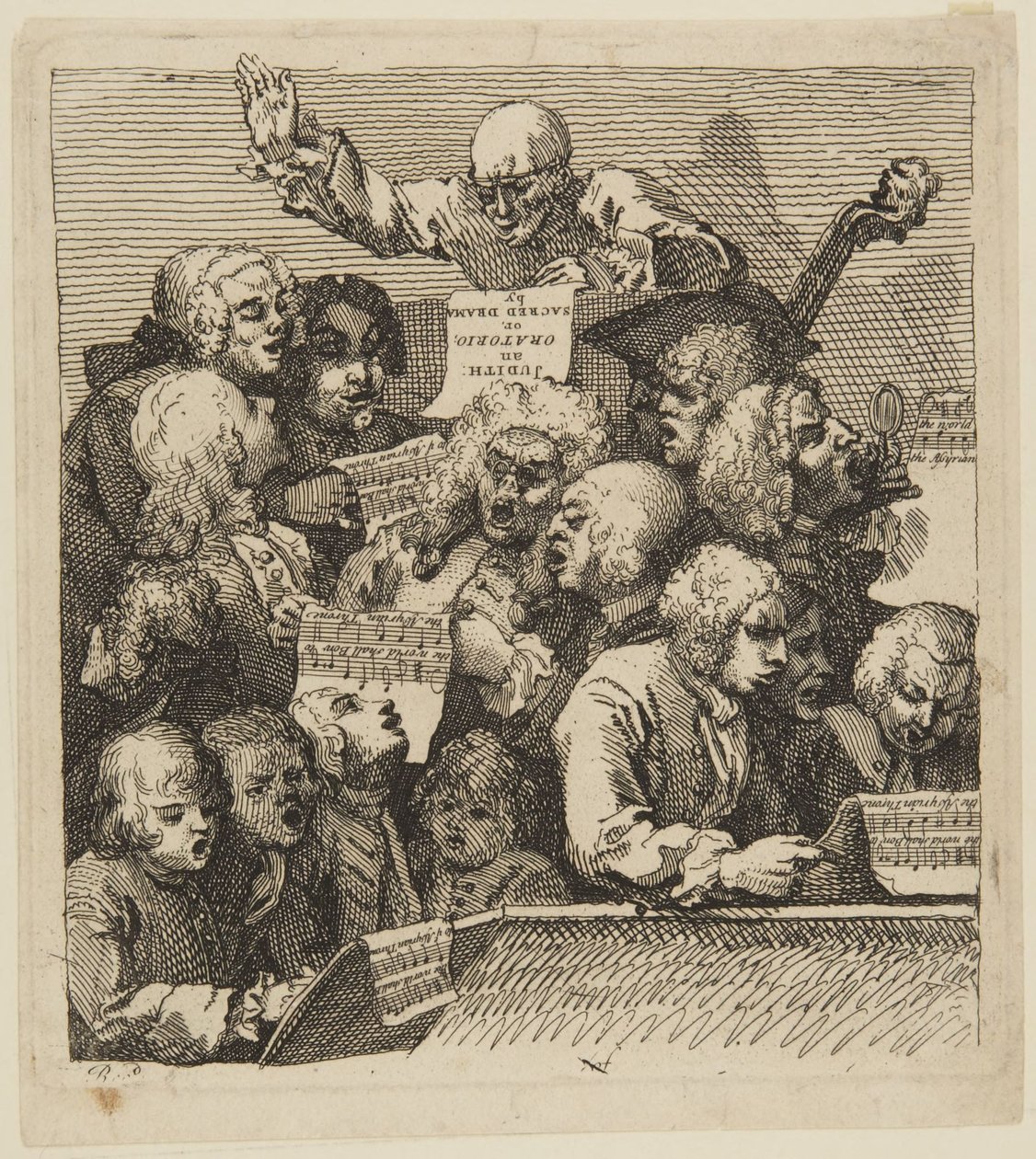 Chór śpiewaków autorstwa William Hogarth