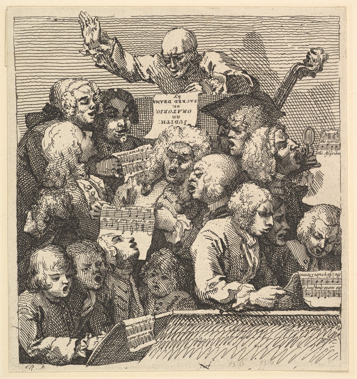 Chór śpiewaków, czyli Oratorium, grudzień 1732. autorstwa William Hogarth