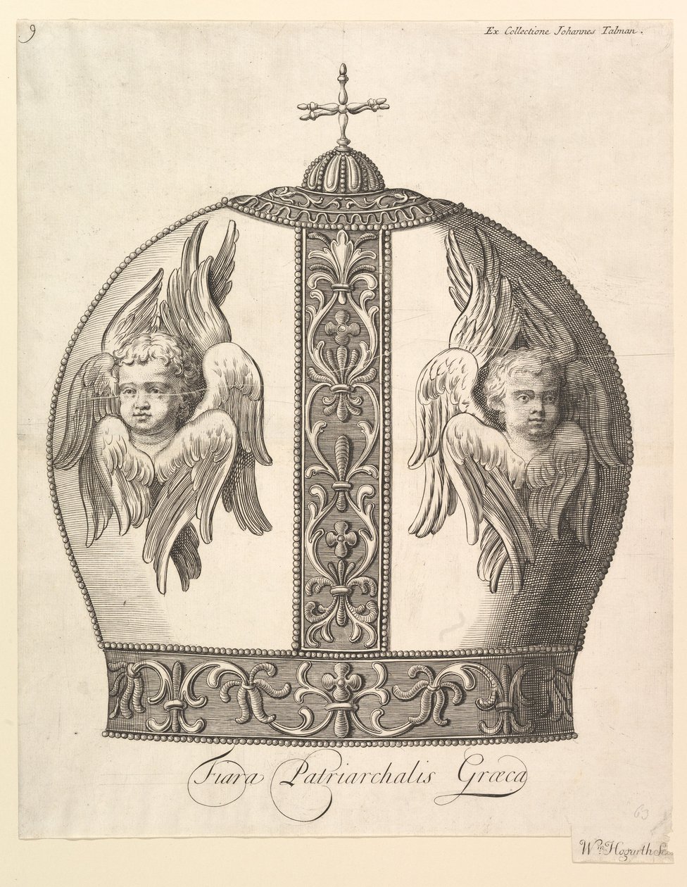 Grecka korona patriarchalna - Tiara Patriarchalis Graeca Aubry de La Mottrayes Travels..., 1723-24. autorstwa William Hogarth