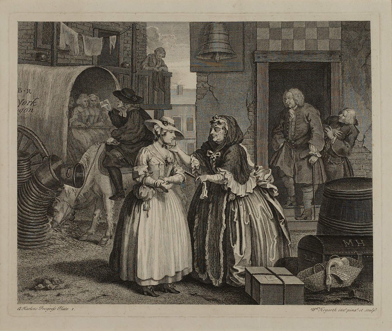 Kariera prostytutki: tablica 1 autorstwa William Hogarth