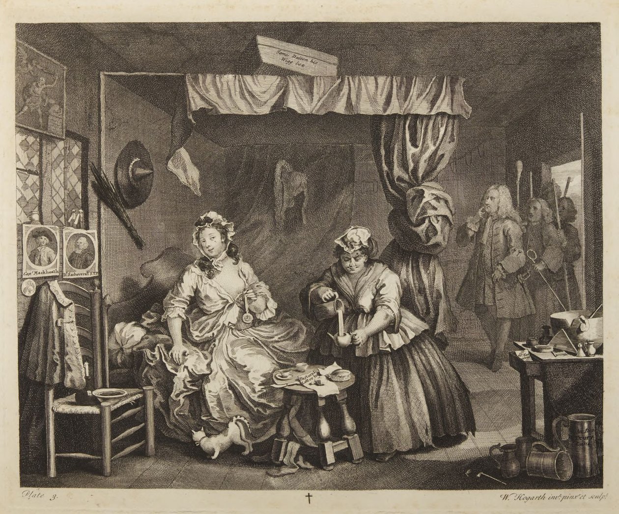 Kariera prostytutki, tablica 3 autorstwa William Hogarth
