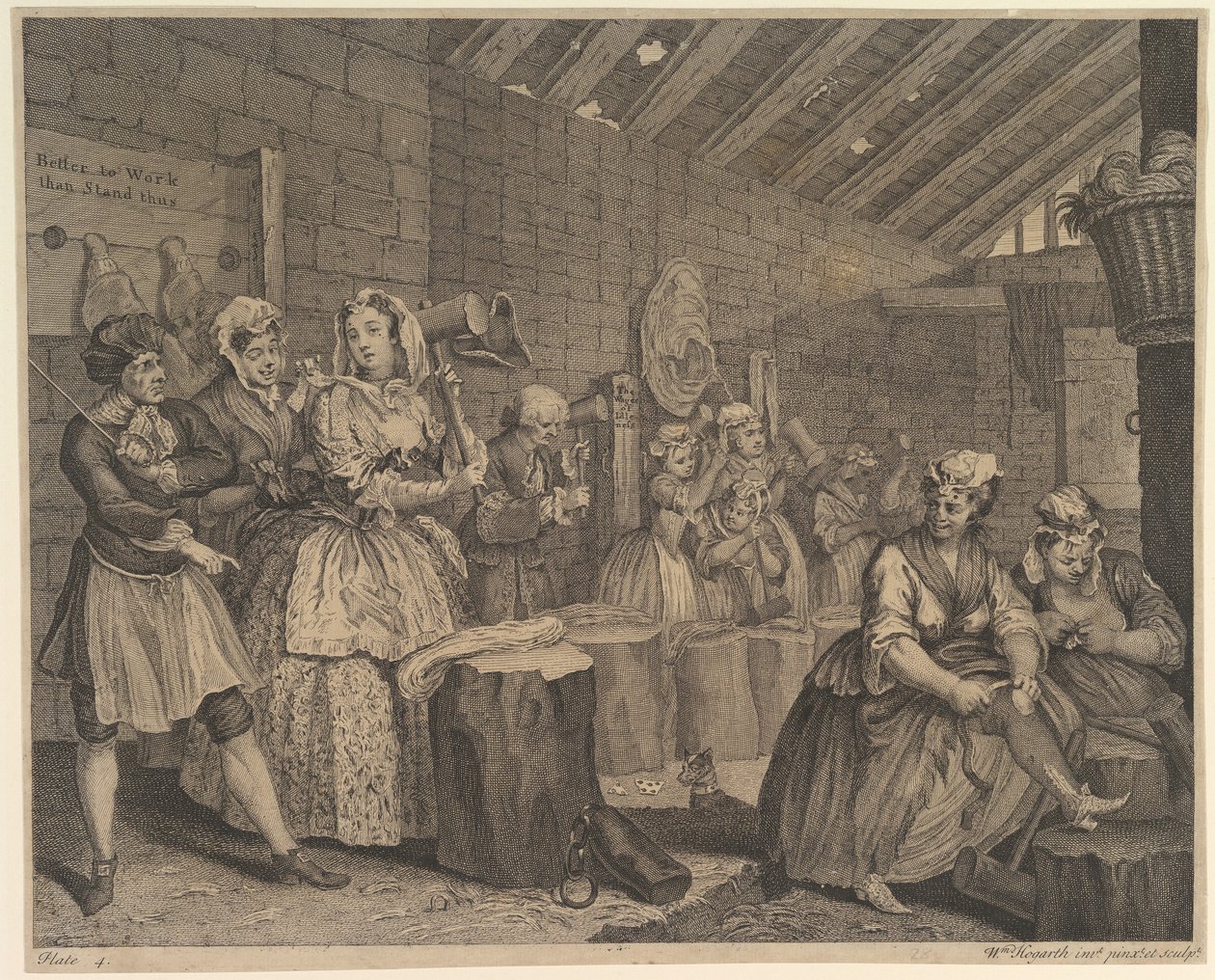 Kariera prostytutki, tablica 4 autorstwa William Hogarth