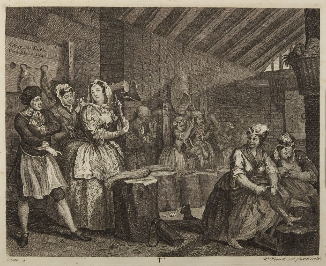 Kariera prostytutki, plansza 4 autorstwa William Hogarth
