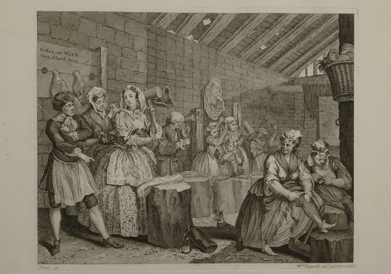 Życie prostytutki: tablica 4 autorstwa William Hogarth