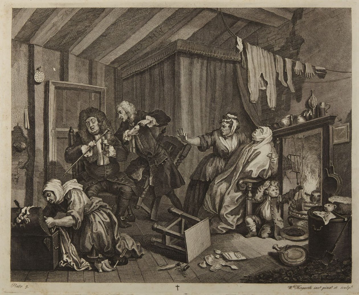 Kariera prostytutki, tablica 5 autorstwa William Hogarth