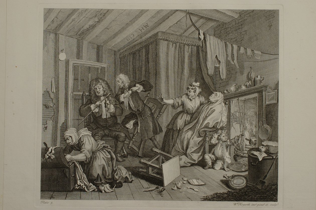 Kariera prostytutki: tablica 5 autorstwa William Hogarth