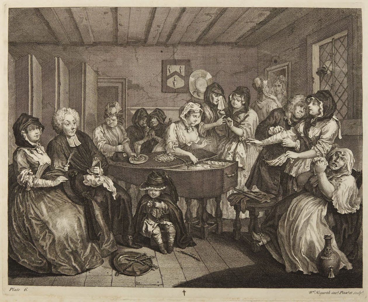 Kariera prostytutki, tablica 6 autorstwa William Hogarth