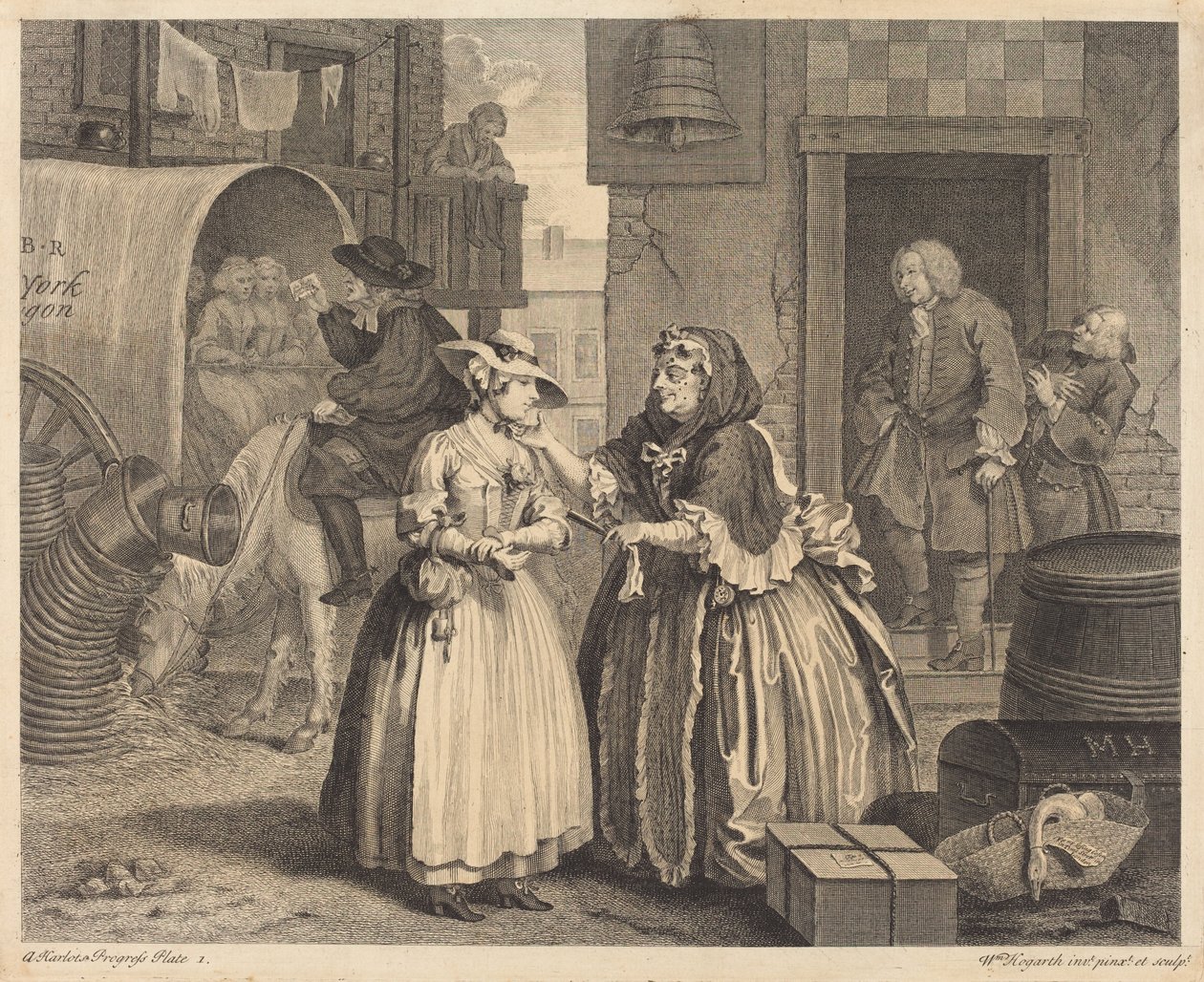 Postęp nierządnicy: pl.1 autorstwa William Hogarth