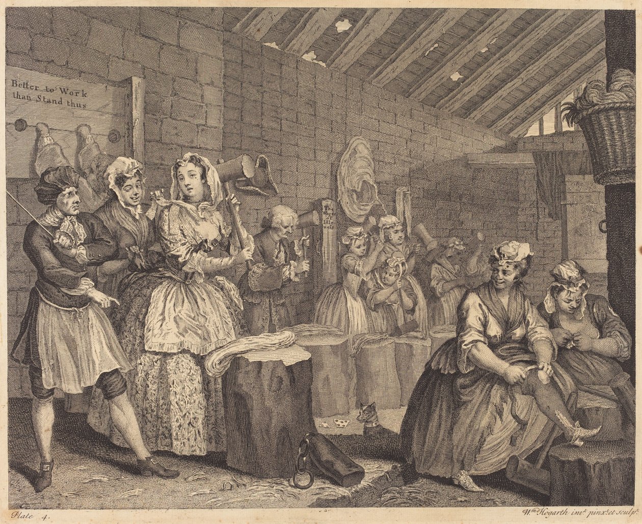Postęp nierządnicy: pl.4 autorstwa William Hogarth