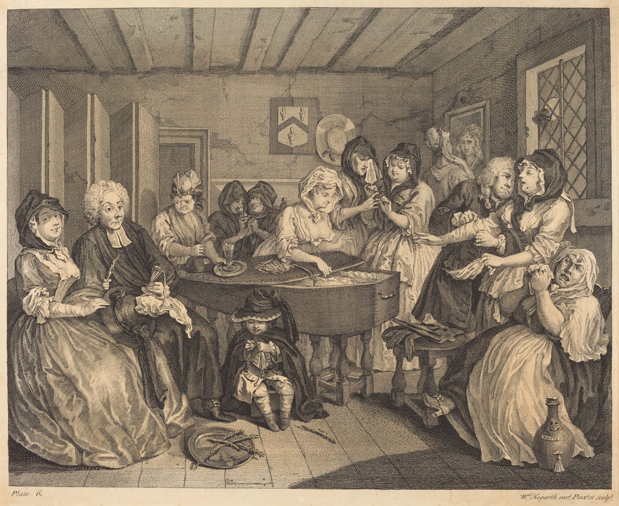 Postęp nierządnicy: pl.6 autorstwa William Hogarth