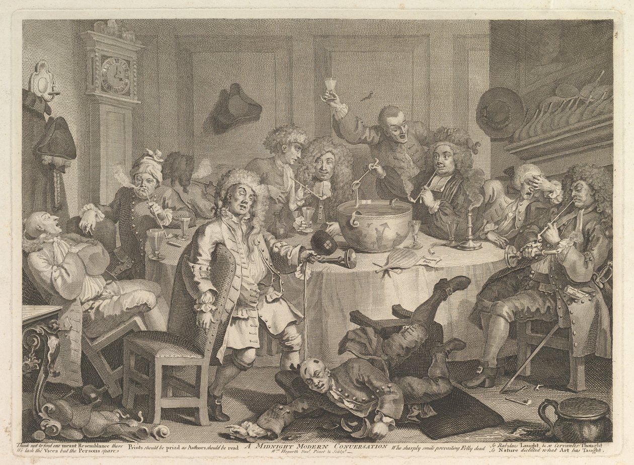 Współczesna rozmowa o północy, marzec 1732. autorstwa William Hogarth