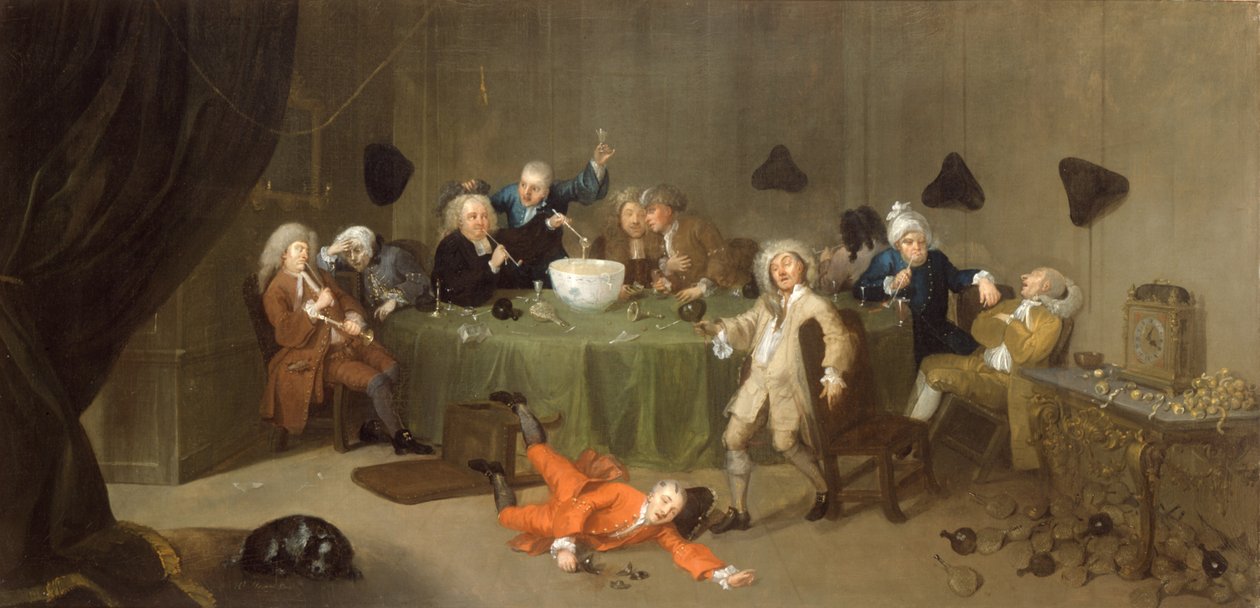 Nowoczesna rozmowa o północy, ok. 1732 r autorstwa William Hogarth
