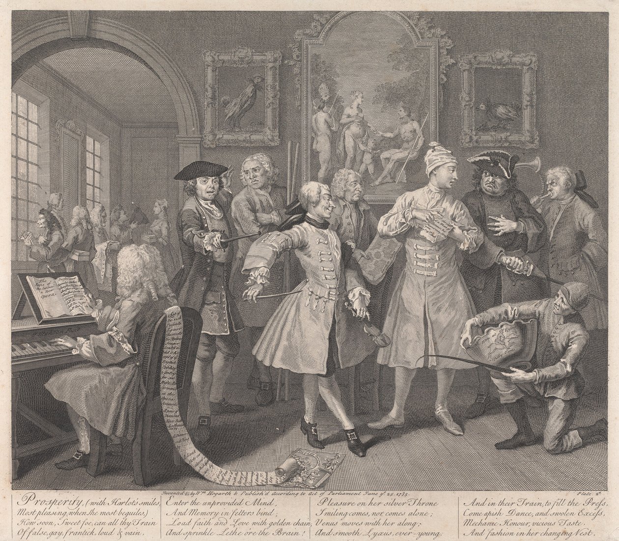 Kariera hulaki, tablica 2: Jego przyjęcie autorstwa William Hogarth