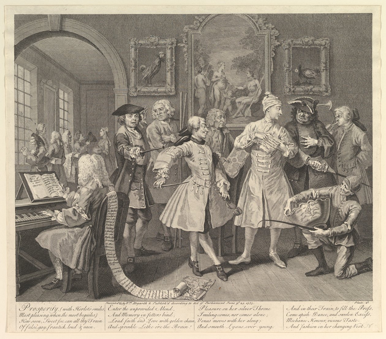 A Rakes Progress, płyta 2, 25 czerwca 1735. autorstwa William Hogarth