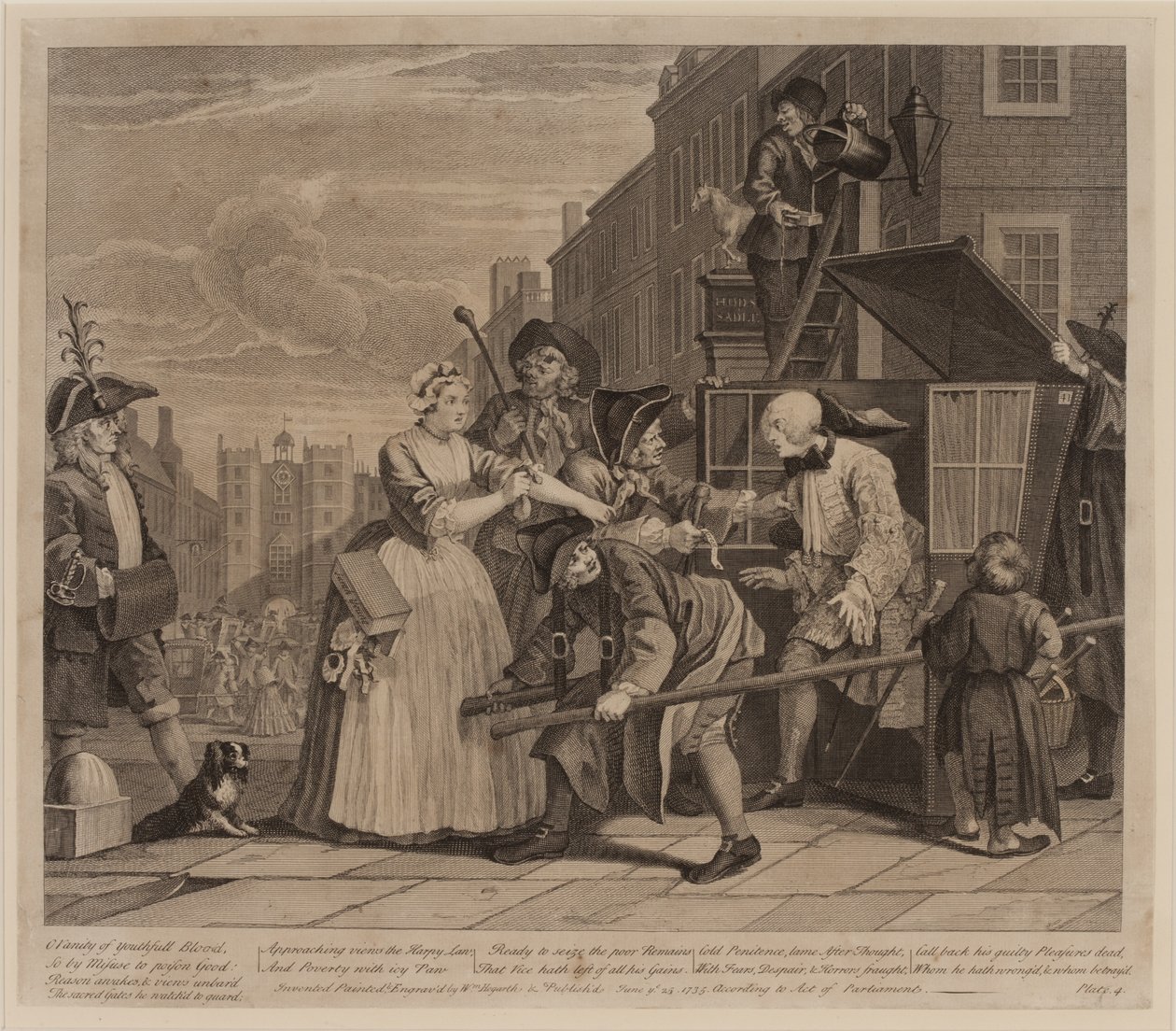 Postęp prowizji, płyta 4 autorstwa William Hogarth