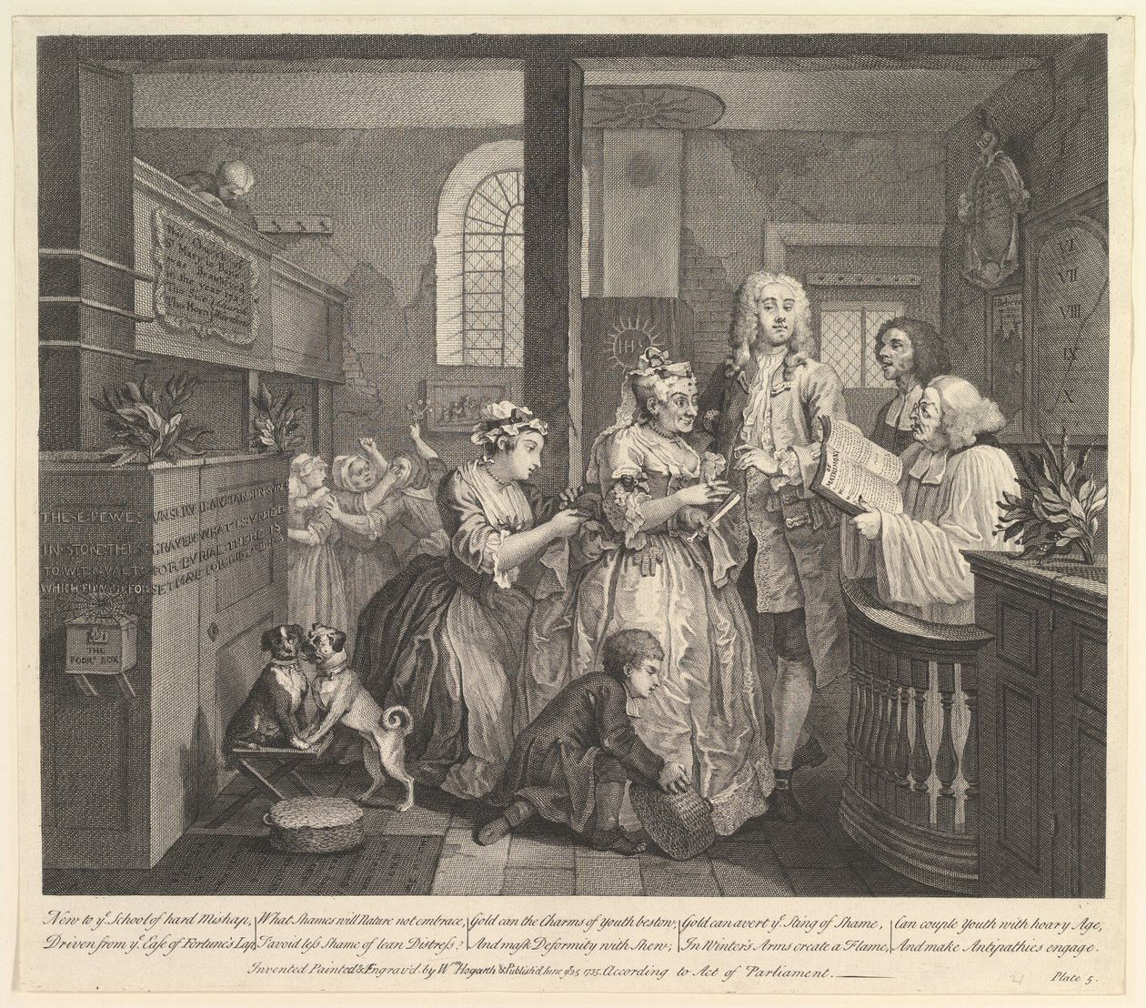 A Rakes Progress, płyta 5, 25 czerwca 1735. autorstwa William Hogarth