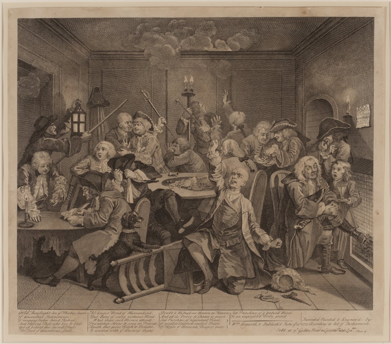 Postęp prowizji, płyta 6, 2. stan autorstwa William Hogarth