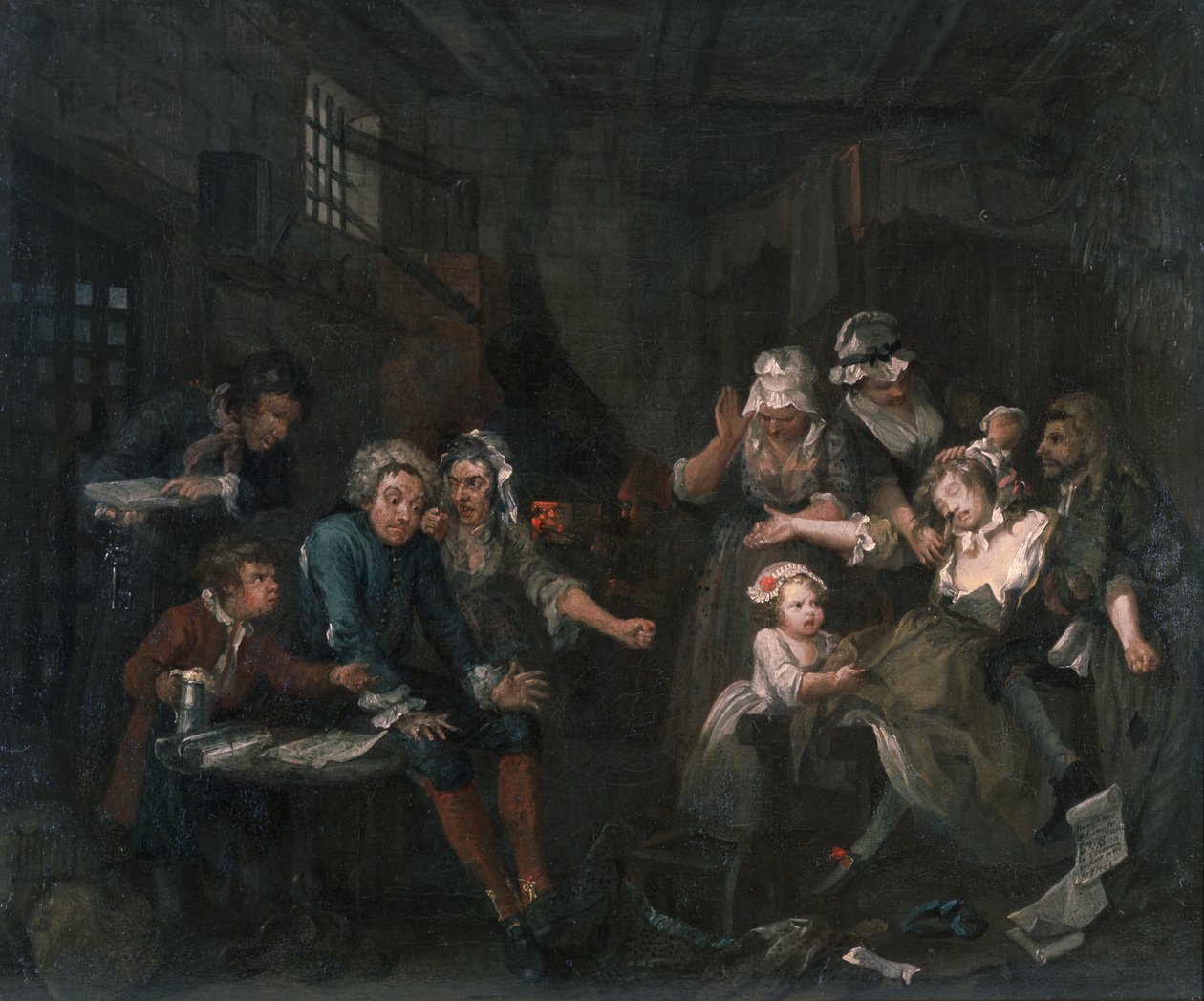 Progress VII: Grabież w więzieniu, 1733 autorstwa William Hogarth
