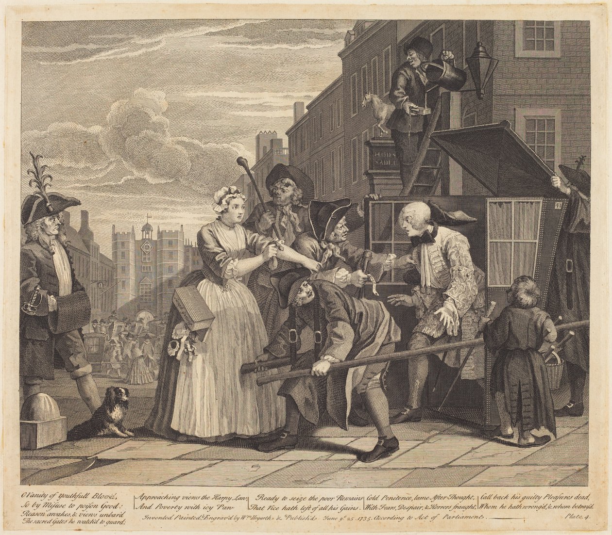 Kariera rozpustnika: tablica 4 autorstwa William Hogarth