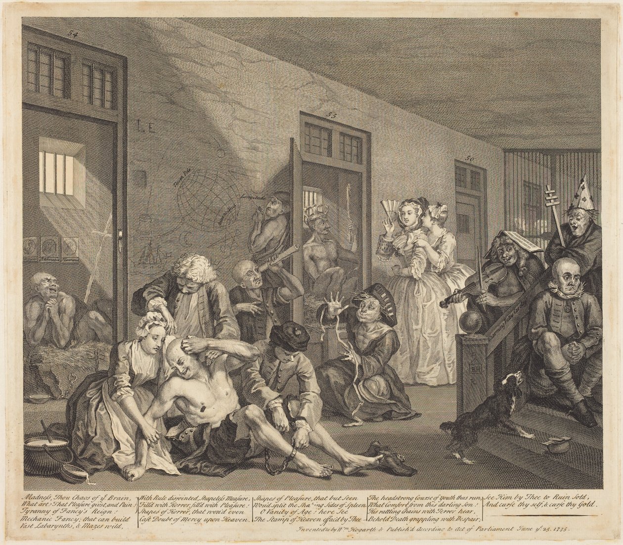 Kariera rozpustnika: plansza 8 autorstwa William Hogarth