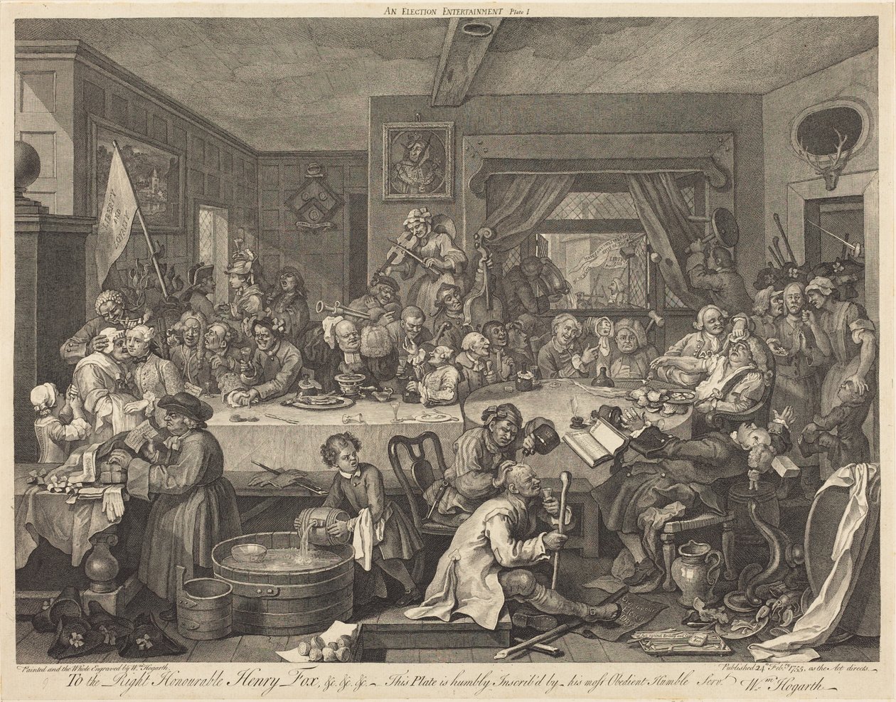 Uczta wyborcza autorstwa William Hogarth